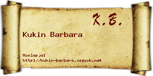 Kukin Barbara névjegykártya
